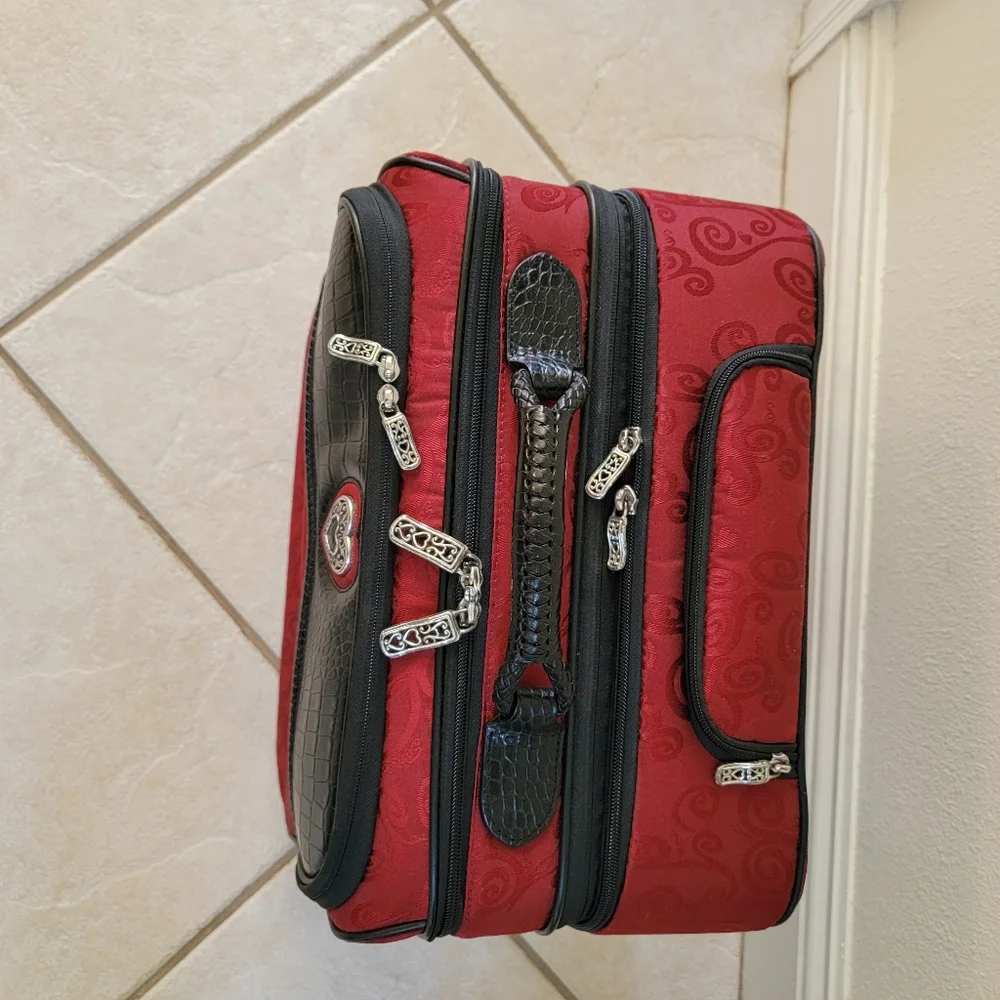 Brighton Red and Black Laptop Bag with Heart Accent